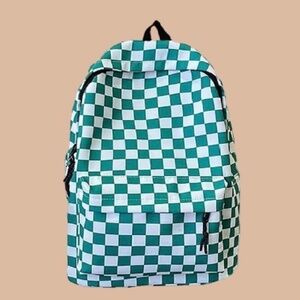 NWT Green Checkered Backpack